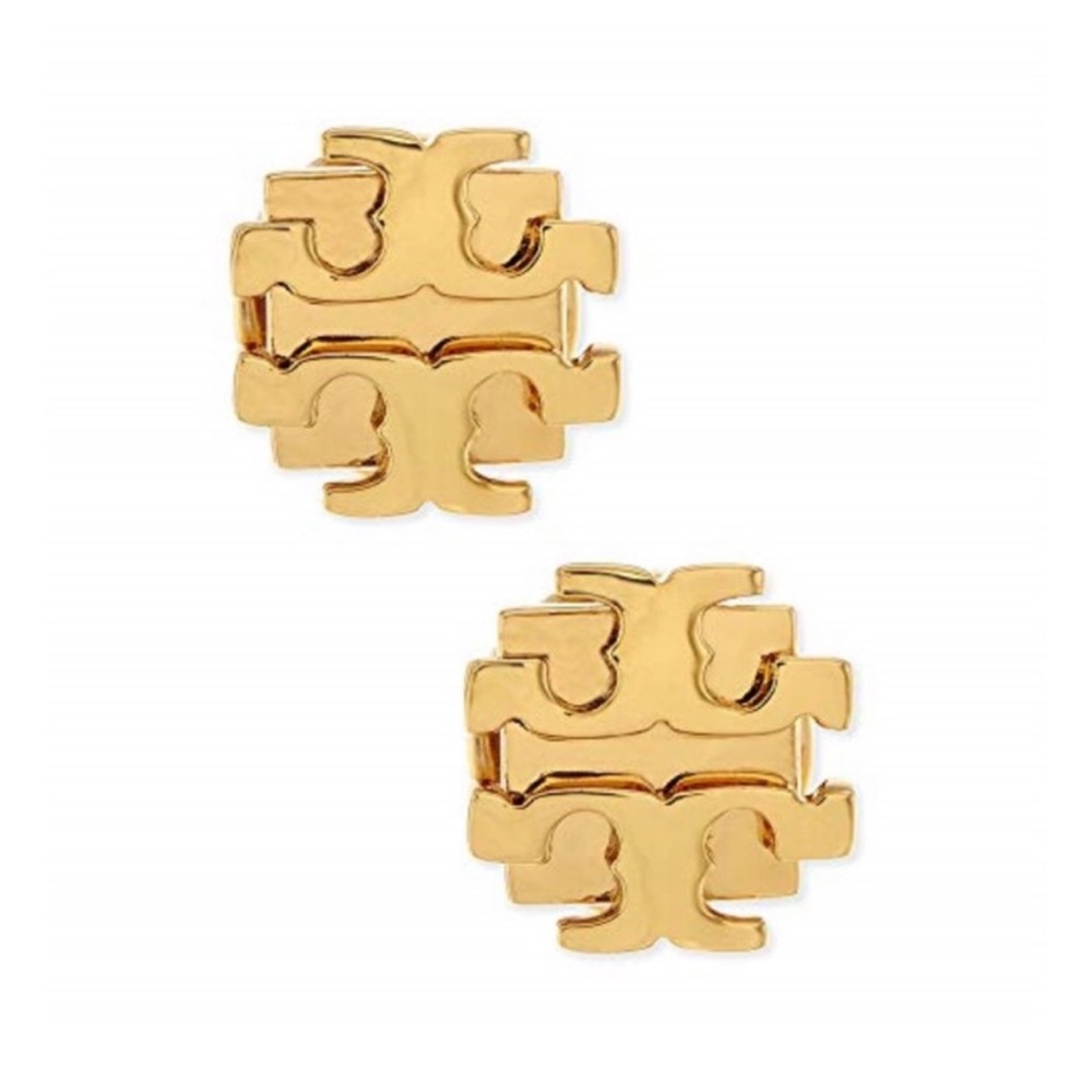 Tory Burch Gold Logo Stud Earrings